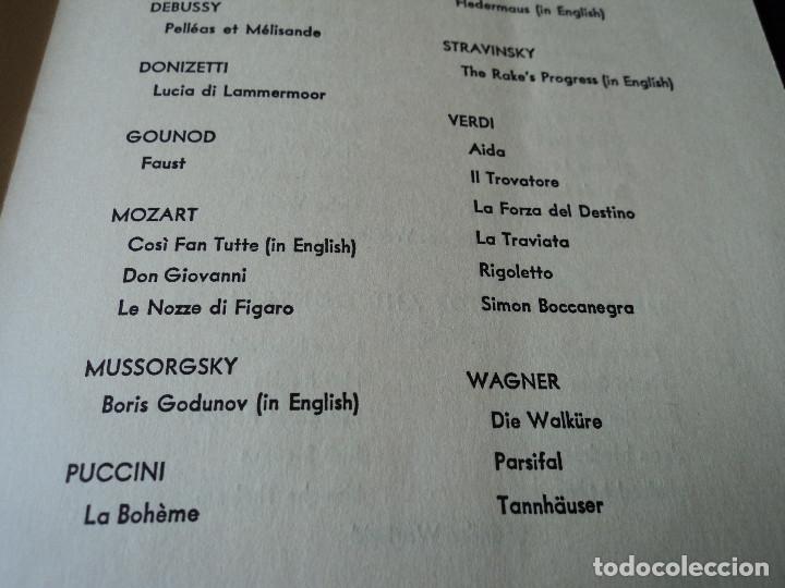 Libretos de &oacute;pera: METROPOLITAN OPERA NEW YORK PROGRAMA DE ACTIVIDADES 1954 - Foto 7