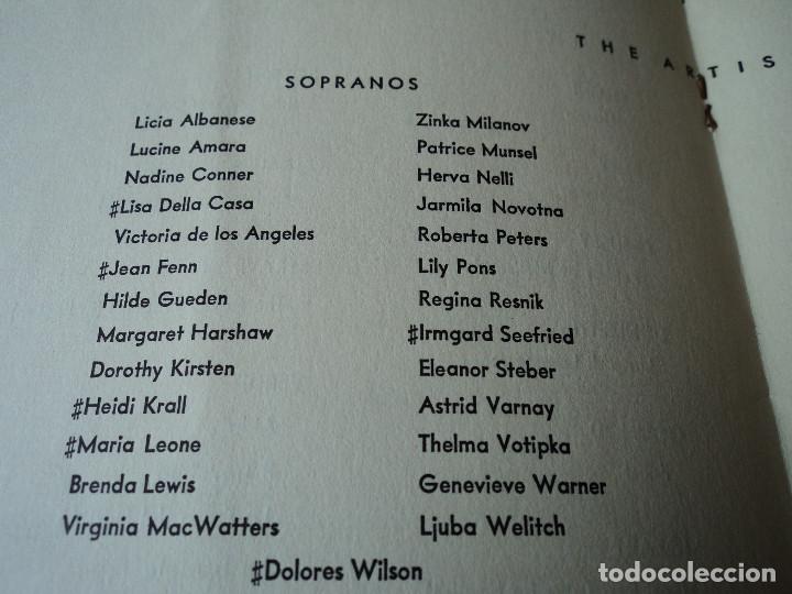 Libretos de &oacute;pera: METROPOLITAN OPERA NEW YORK PROGRAMA DE ACTIVIDADES 1954 - Foto 8