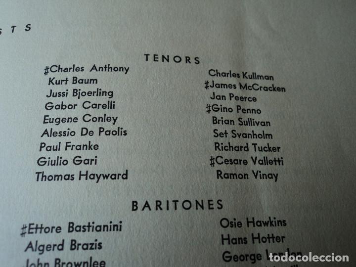 Libretos de &oacute;pera: METROPOLITAN OPERA NEW YORK PROGRAMA DE ACTIVIDADES 1954 - Foto 10