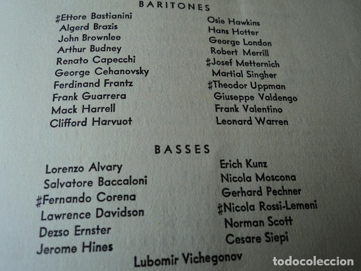 Libretos de &oacute;pera: METROPOLITAN OPERA NEW YORK PROGRAMA DE ACTIVIDADES 1954 - Foto 11