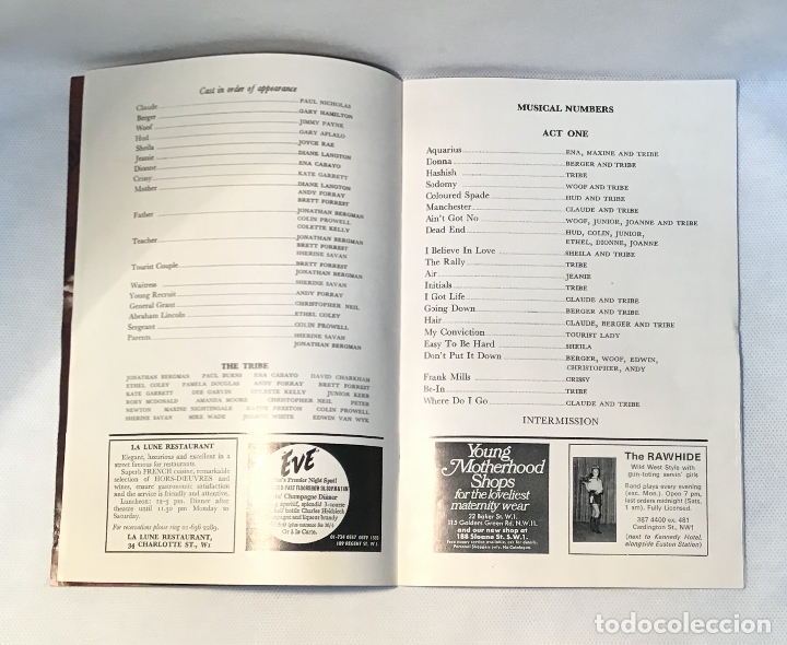 Libretos de &oacute;pera: HAIR, PROGRAMA Y CARTEL ORIGINAL DEL 1968 - Foto 7