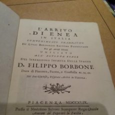 Libretos de ópera: LIBRETO ÓPERA DE LUIGI BERNARDO SALVONI. 1749 (183-2). Lote 233138455