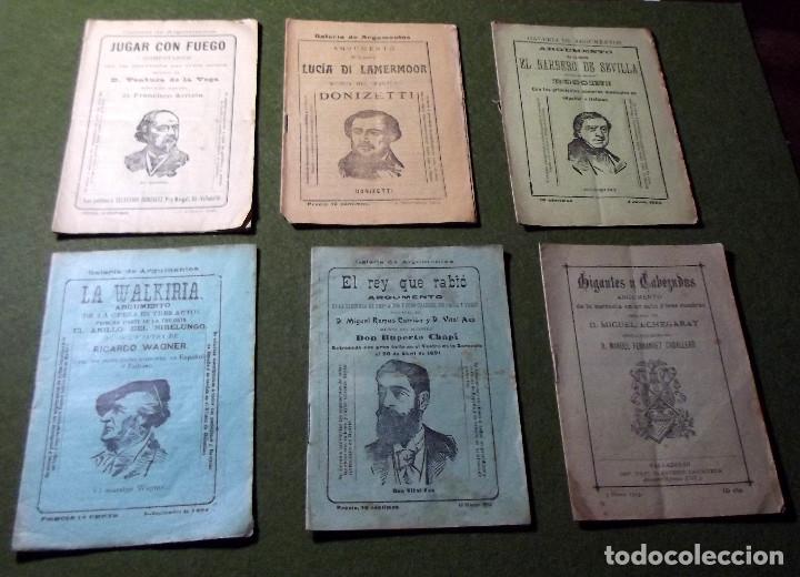 Libretos de &oacute;pera: LOTE DE SEIS LIBRETOS,ARGUMENTOS ANTIGUOS DE OPERA. - Foto 1