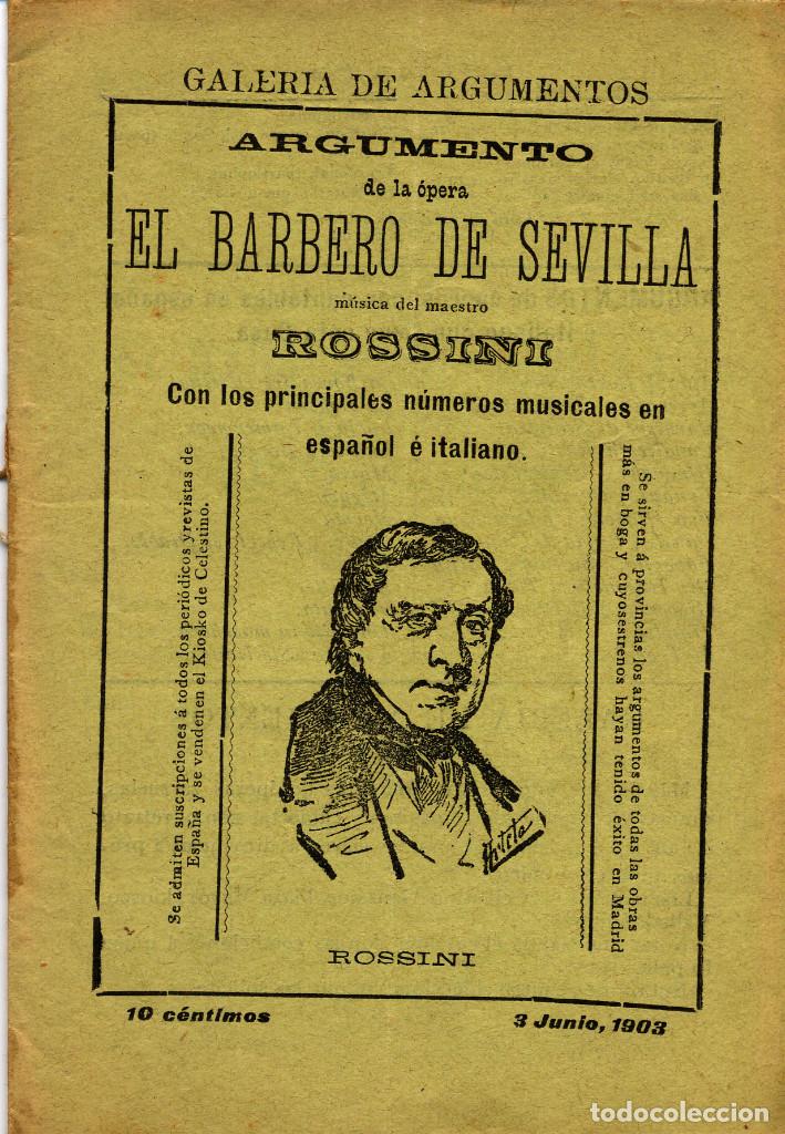 Libretos de &oacute;pera: LOTE DE SEIS LIBRETOS,ARGUMENTOS ANTIGUOS DE OPERA. - Foto 2