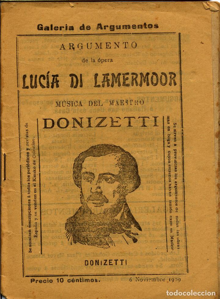 Libretos de &oacute;pera: LOTE DE SEIS LIBRETOS,ARGUMENTOS ANTIGUOS DE OPERA. - Foto 6