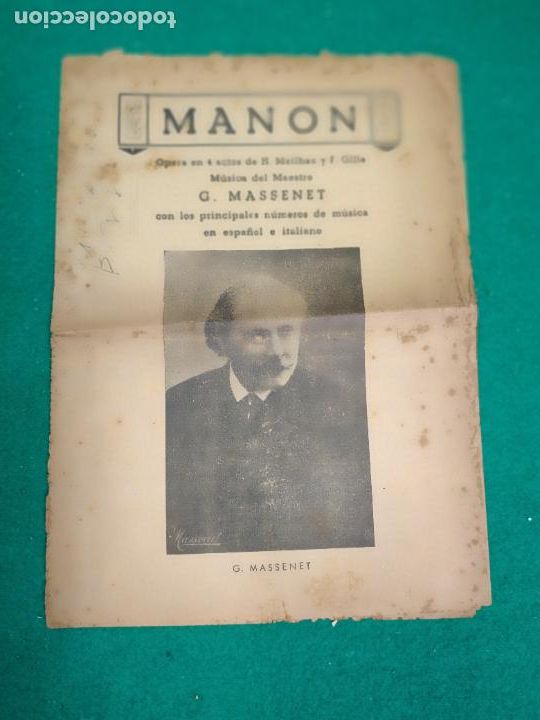 Libretos de &oacute;pera: MANON. G. MASSENET. - Foto 1