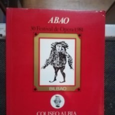 Libretti di opera: ÓPERA. BILBAO- ABAO, 30 FESTIVAL 1981. LUCREZIA BORGIA. Lote 302943658