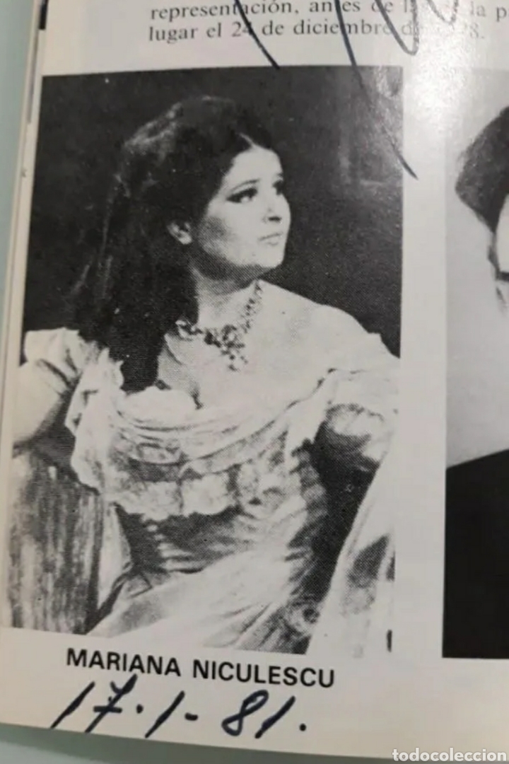 Libretos de &oacute;pera: Programa del Liceu con aut&oacute;grafo de la Diva Mariana Nicolescu - Foto 2