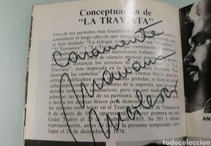 Libretos de &oacute;pera: Programa del Liceu con aut&oacute;grafo de la Diva Mariana Nicolescu - Foto 4