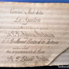 Libretos de ópera: PARTITURA MUSICAL ORIGINAL AÑO 1850,LA AGUADORA DE MANUEL BRETON DE LOS HERREROS,MADRID,ZARZUELA. Lote 333478163