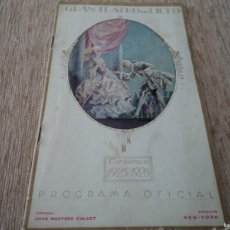 Libretos de ópera: TEATRO DEL LICEO BARCELONA, OPERA GLI UGONOTTI, OLGA CARRARA, JHON SULLIVAN, MANOLITA DEL RIO, 1925. Lote 366358246