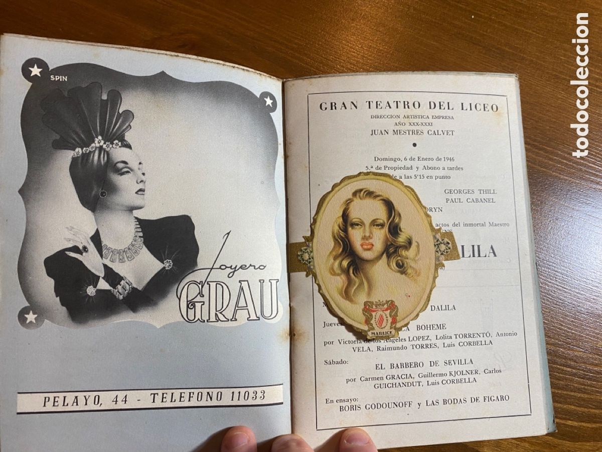 Libretos de &oacute;pera: Lote de 2 programas Gran Teatro del Liceo 1945 - 46 - Foto 3