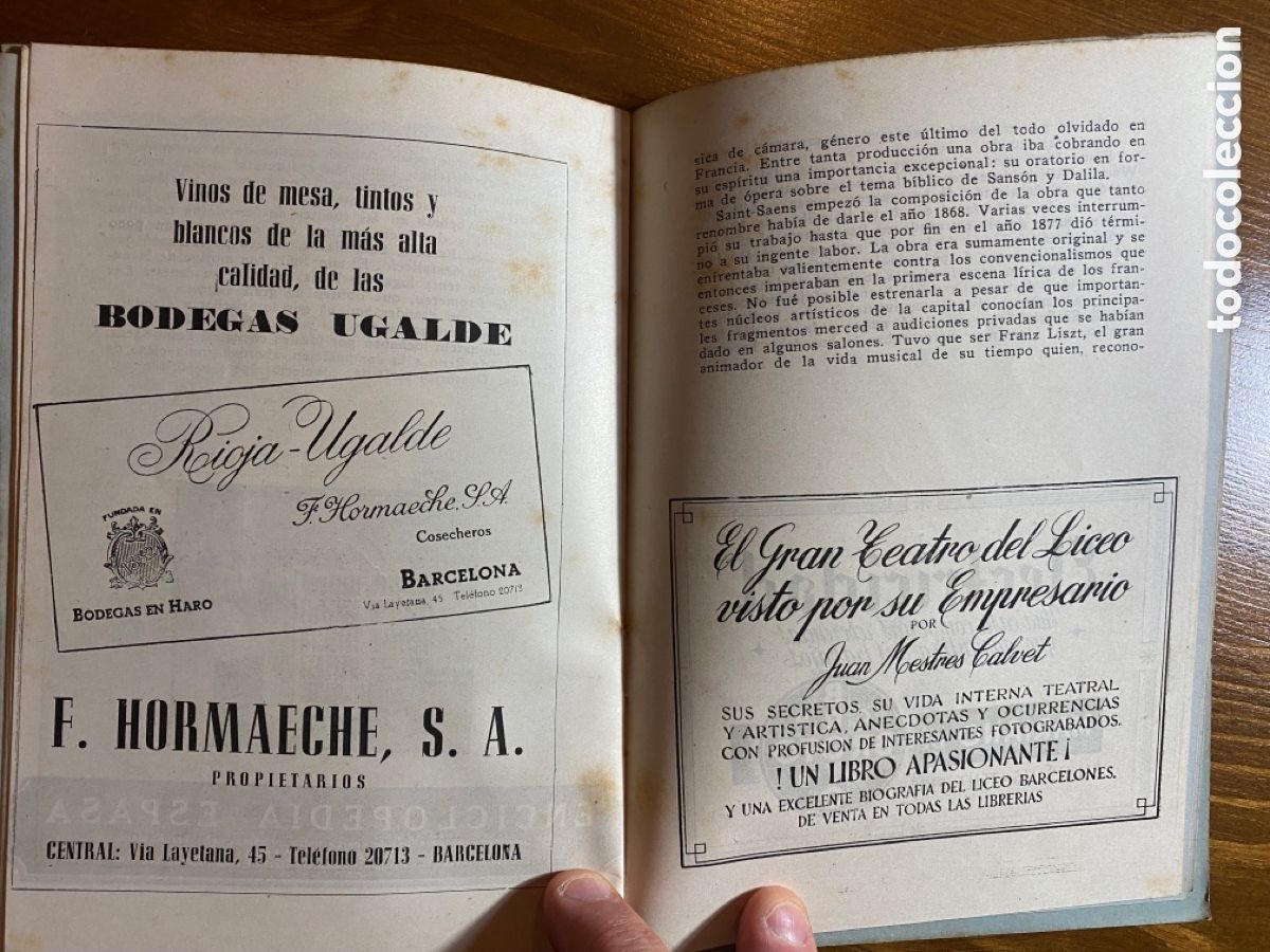 Libretos de &oacute;pera: Lote de 2 programas Gran Teatro del Liceo 1945 - 46 - Foto 6