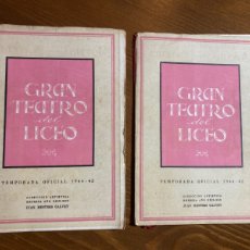 Libretos de ópera: LOTE DE 2 PROGRAMAS GRAN TEATRO DEL LICEO 1944 - 45