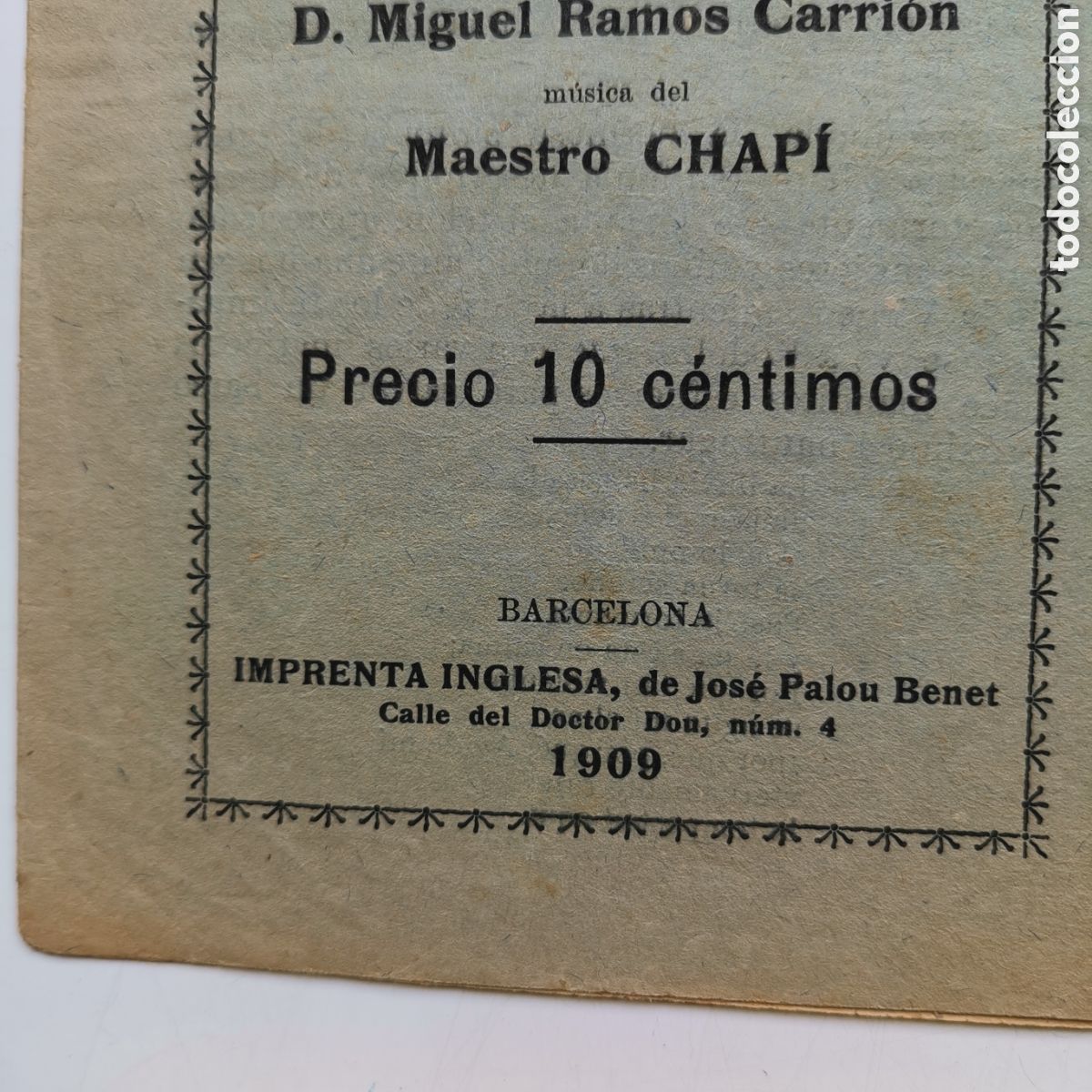 Libretos de &oacute;pera: Librito de Zarzuela La Tempestad de 1909 - Foto 3