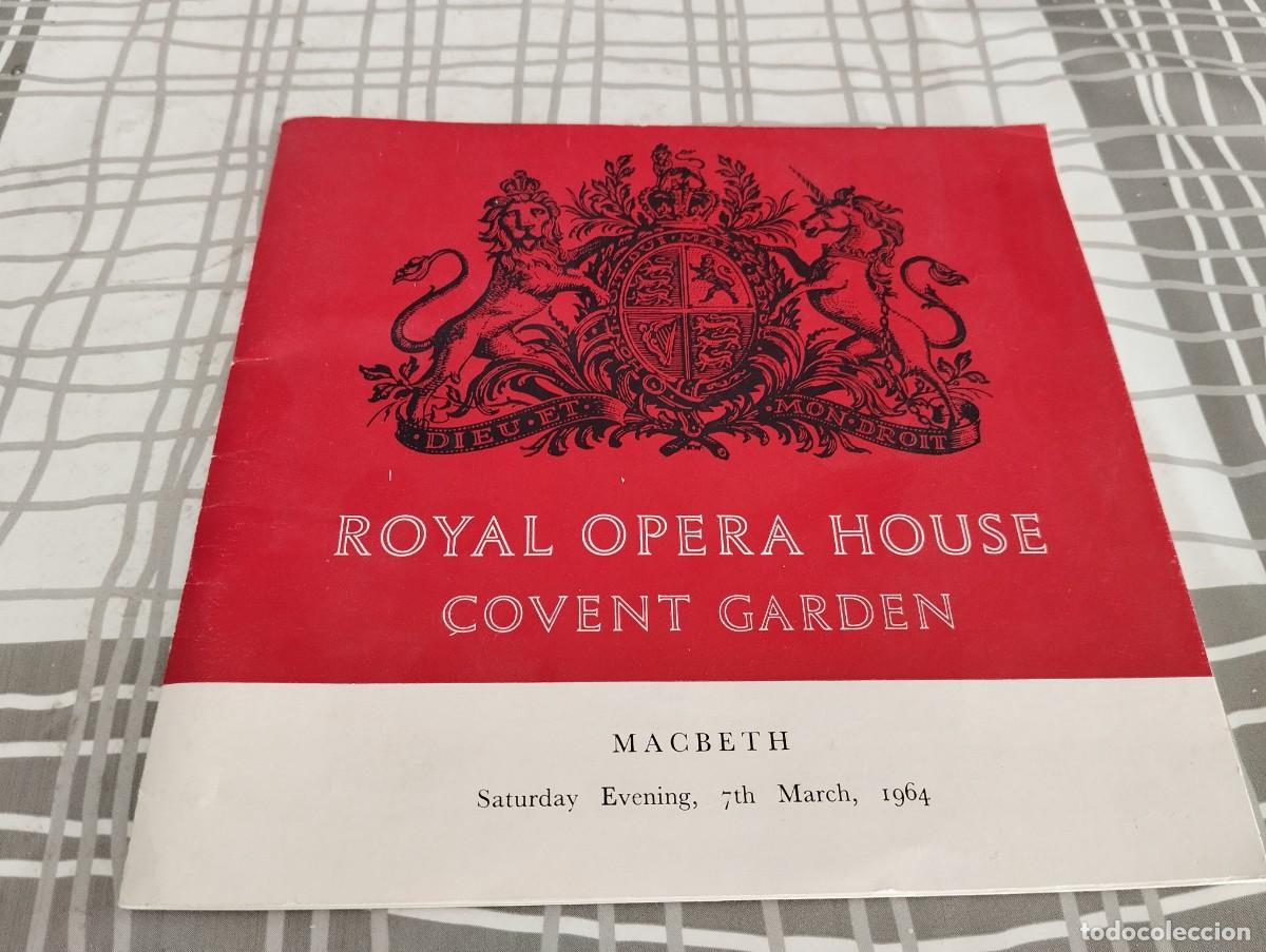 Libretos de &oacute;pera: CATALOGO PROGRAMA ROYAL OPERA HOUSE CONVENT GARDEN MACBETH 1964 - Foto 1