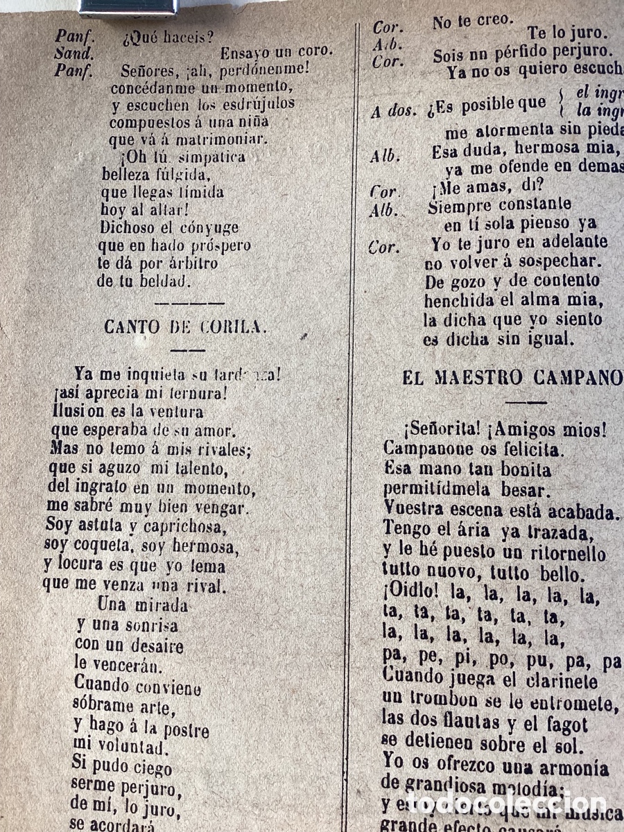 Libretos de &oacute;pera: Canto de CAMPANONE Zarzuela - Foto 2