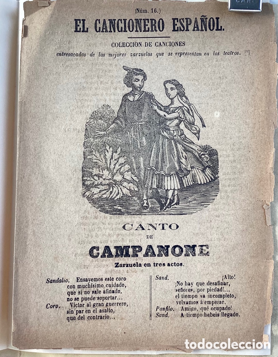 Libretos de &oacute;pera: Canto de CAMPANONE Zarzuela - Foto 1