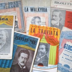 Libretos de ópera: LOTE DE SIETE ANTIGUOS LIBRETOS O SINOPSIS DE ÓPERAS CÉLEBRES.