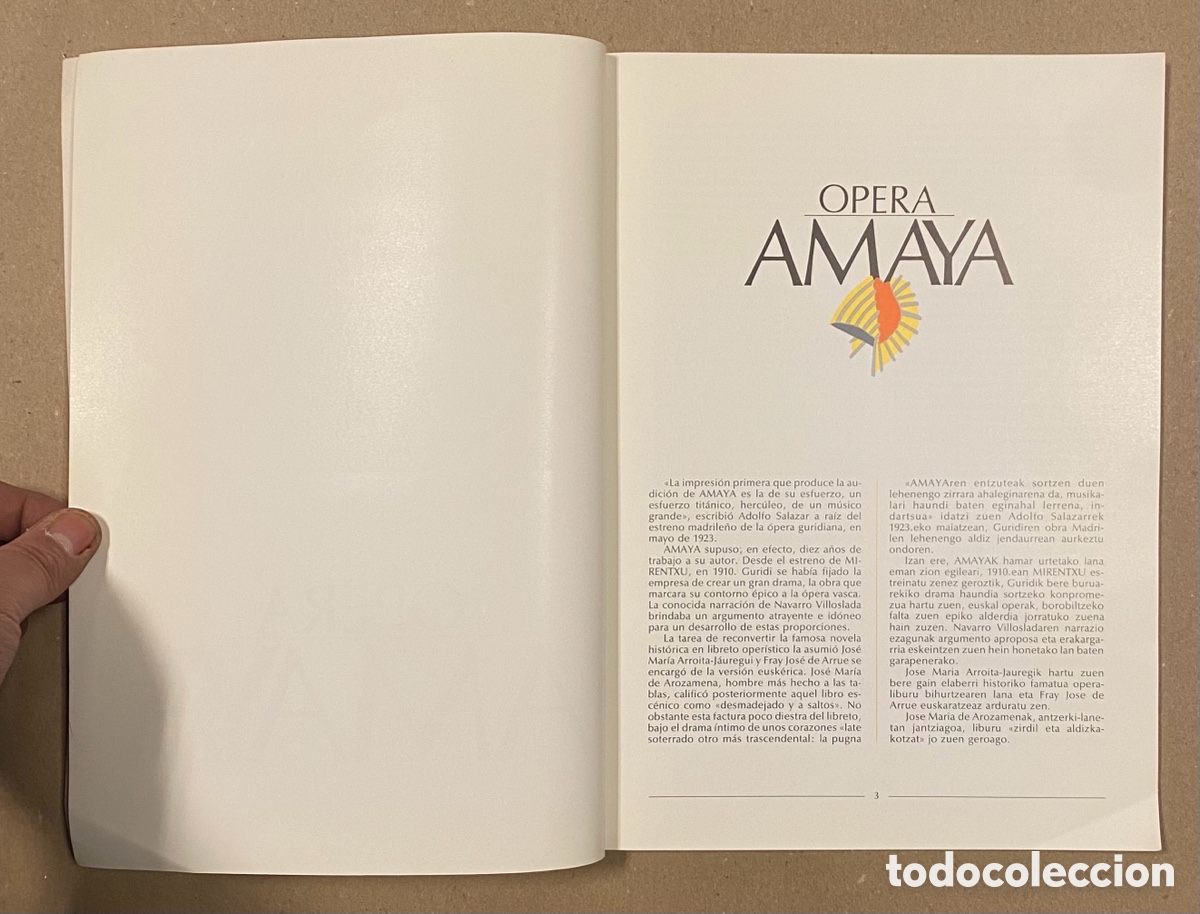 Libretos de &oacute;pera: &Oacute;PERA AMAYA. LIBRETO &Oacute;PERA JES&Uacute;S GURIDI. - Foto 3