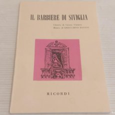 Libretos de ópera: IL BARBIERE DI SIVIGLIA (G. ROSSINI) / LIBRETTO DE CESARE STERBINI / RICORDI-1969 / FLAMANTE