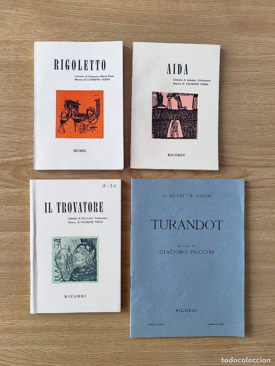 Libretos de &oacute;pera: CUATRO LIBRETOS DE &Oacute;PERA DE LA CASA RICORDI. - Foto 1