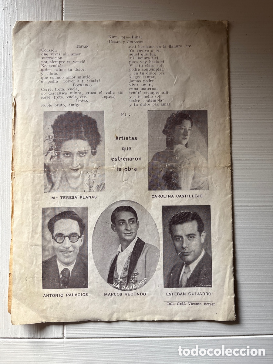Libretos de &oacute;pera: Folleto Romanza Hungara - Foto 4