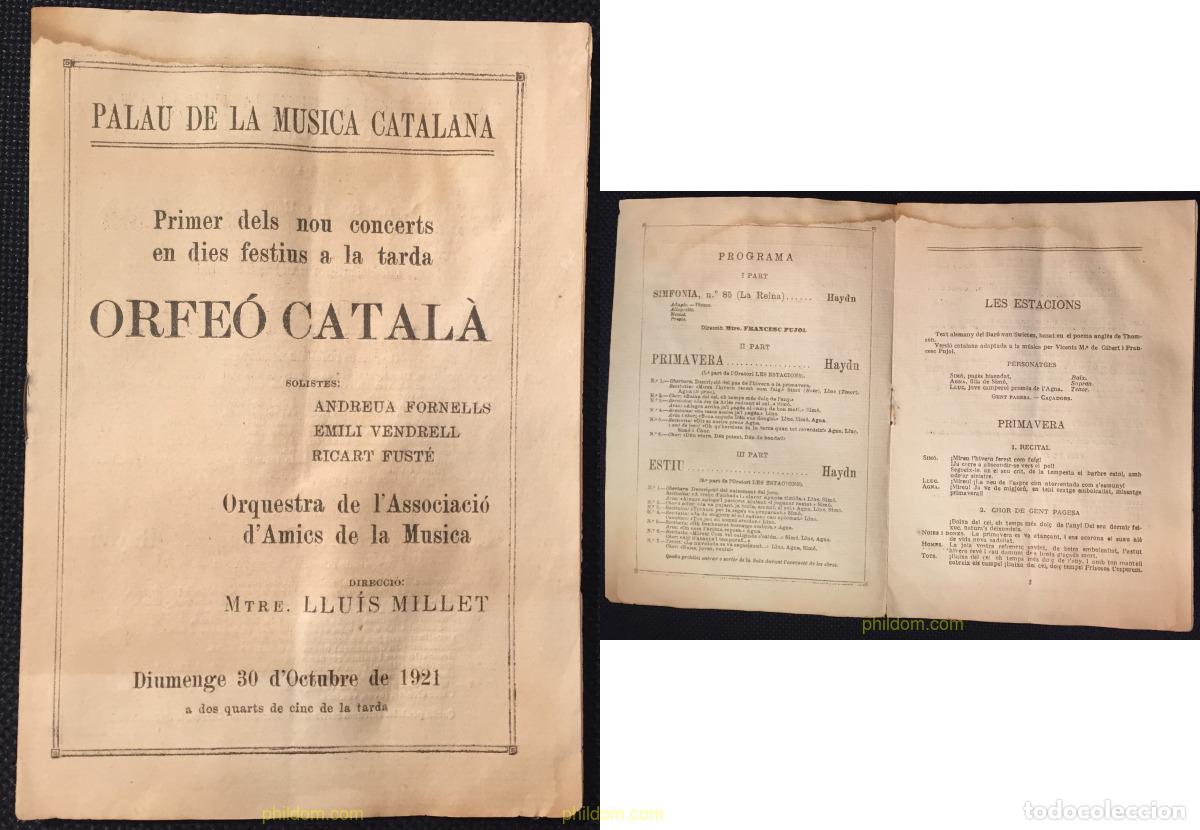 Libretos de &oacute;pera: PROGRAMA PALAU DE LA MUSICA ORFEO CATALA