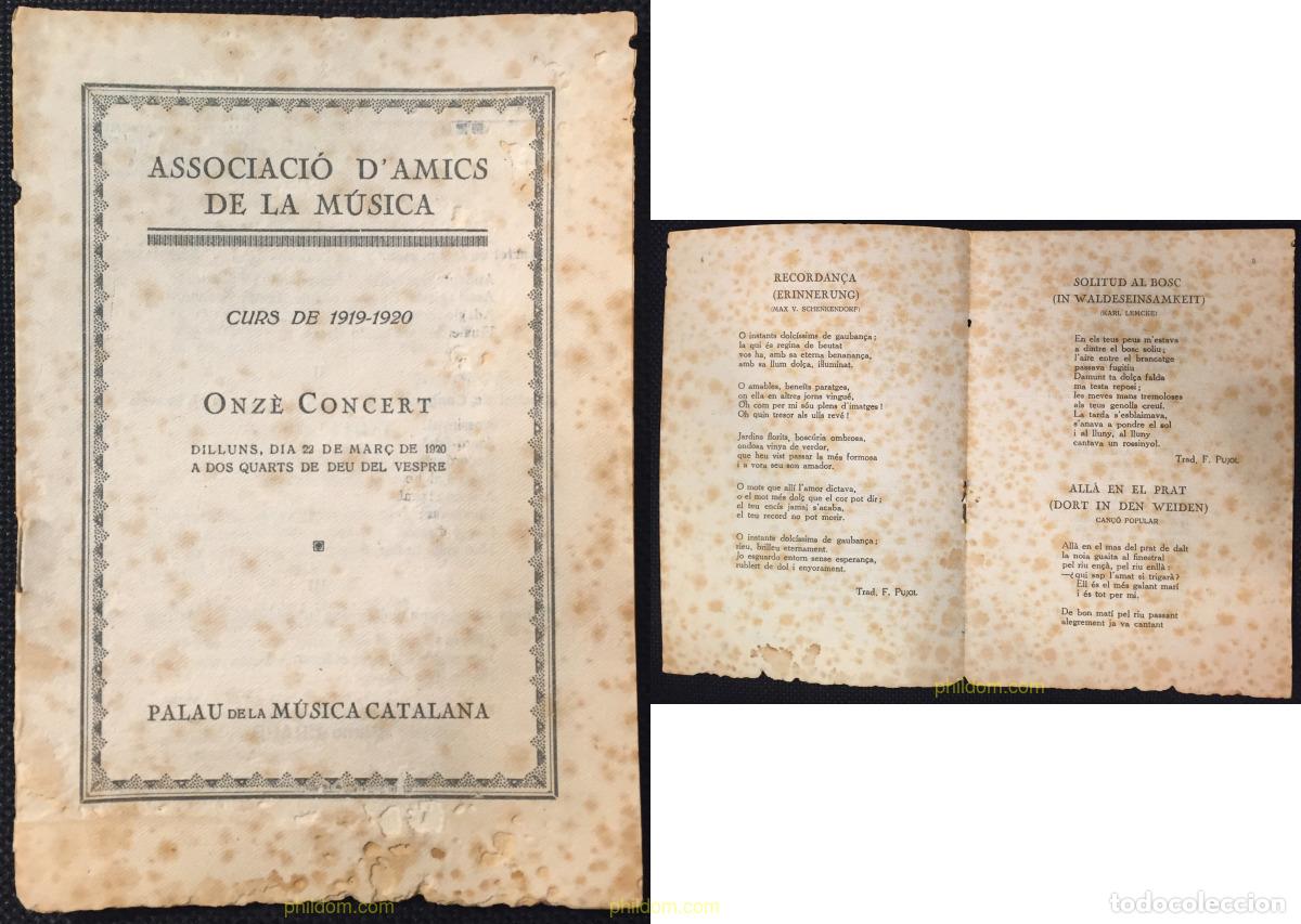 Libretos de &oacute;pera: ASSOCIACIO D'AMICS DE LA MUSICA. PALAU DE LA MUSICA 1920