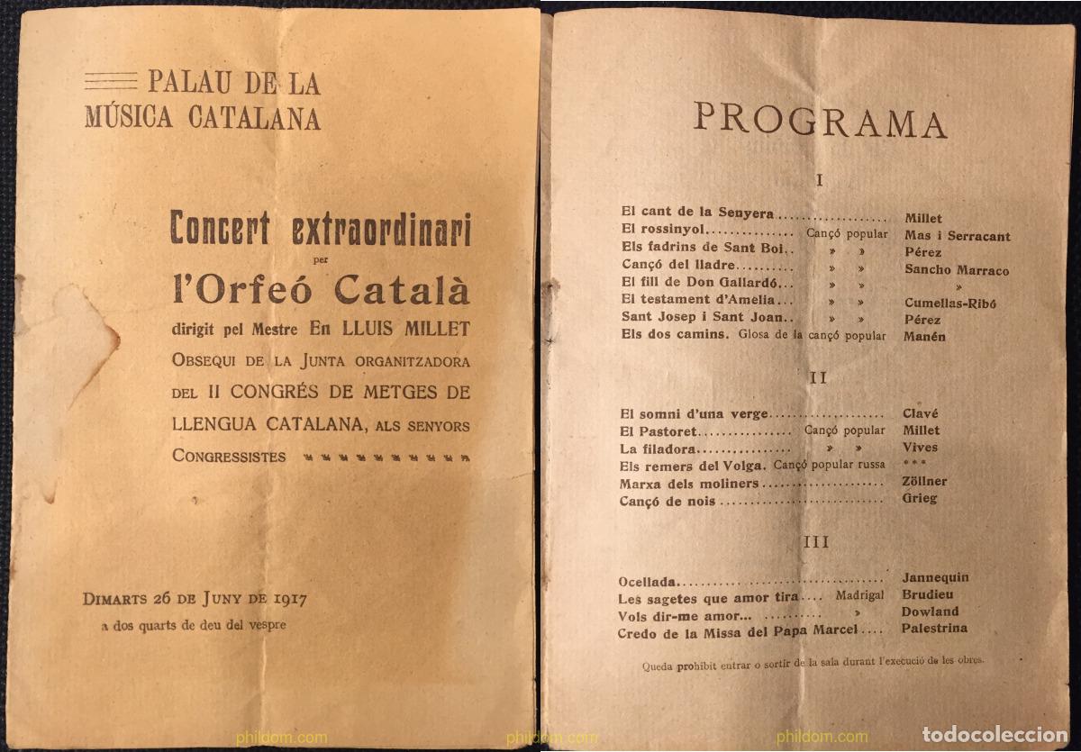 Libretos de &oacute;pera: PALAU DE LA MUSICA CATALANA CONCERT EXTRAORDINARI L'ORFEO CATALA