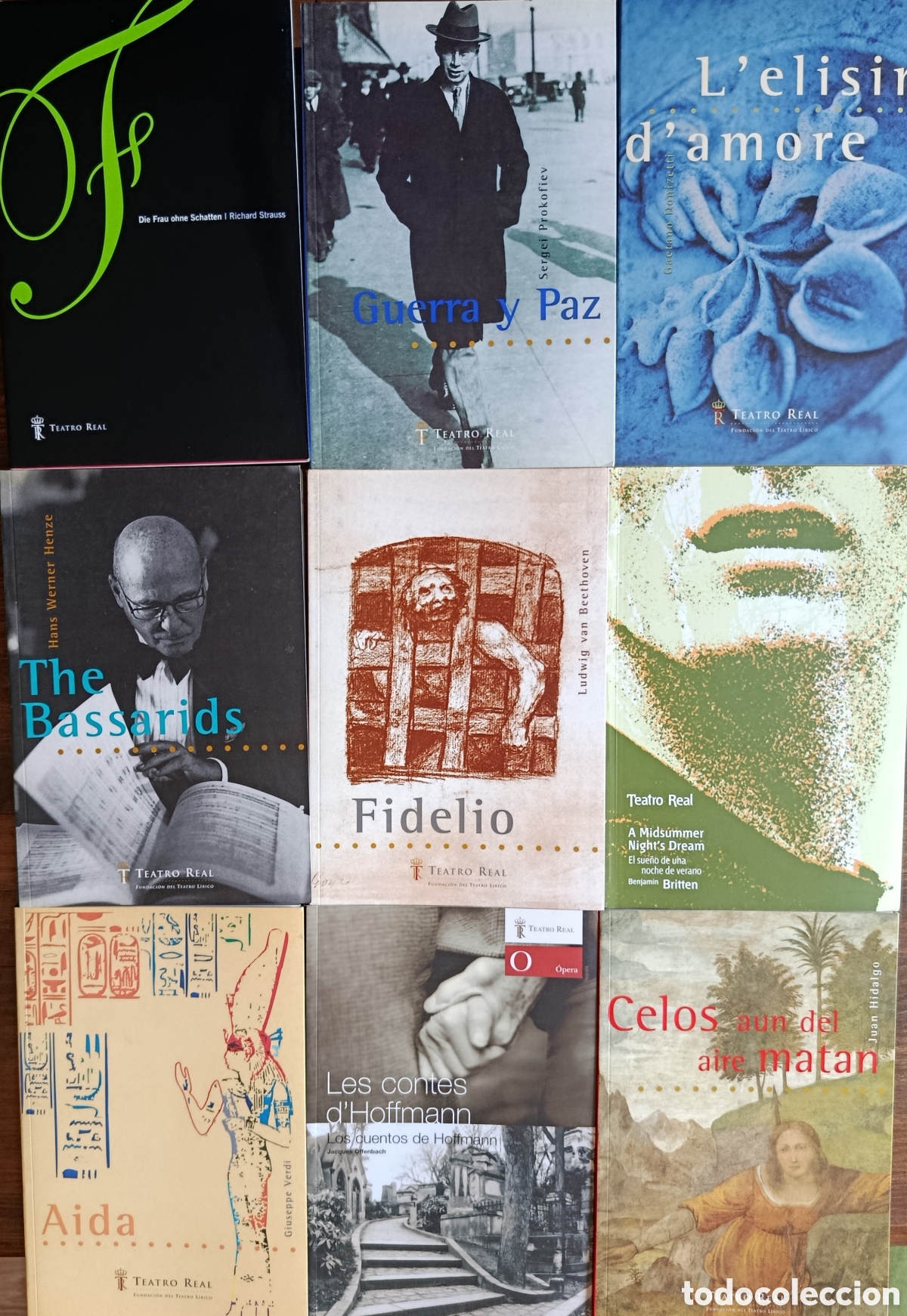 Libretos de &oacute;pera: Lote de 9 libretos de &oacute;peras, Teatro Real