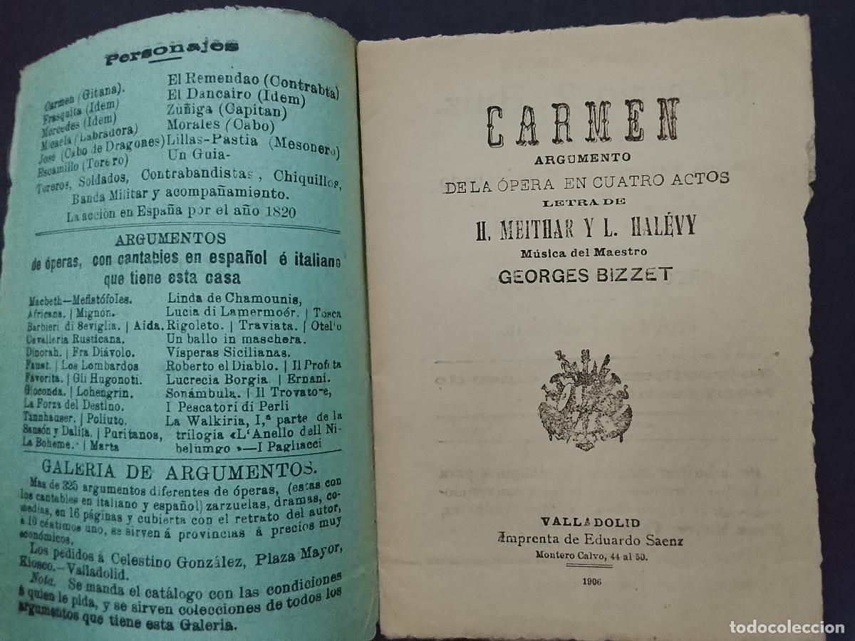 Libretos de &oacute;pera: Carmen. Argumento de la &oacute;pera en cuatro actos. - Foto 3