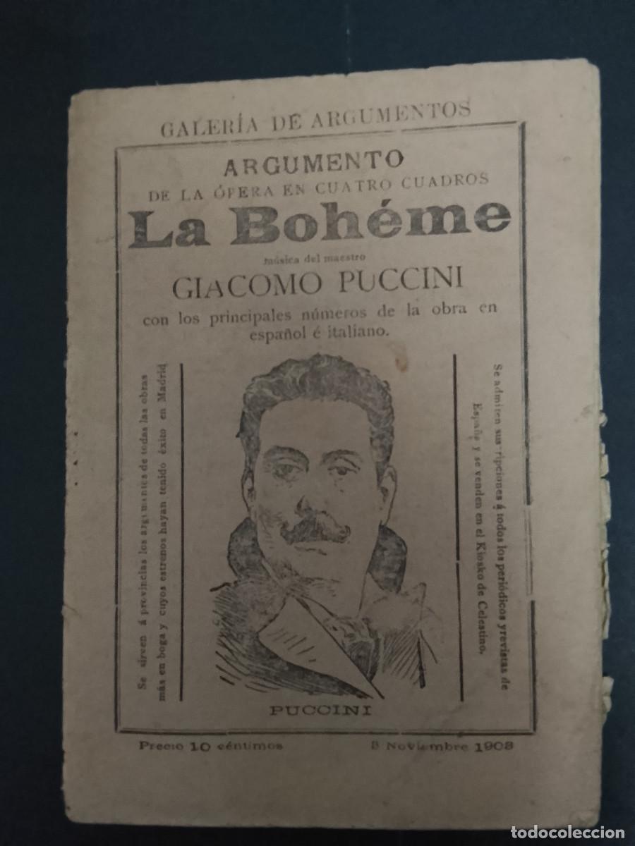 Libretos de &oacute;pera: Argumento de la &oacute;pera en cuatro cuadros La Boh&eacute;me de Giacomo Puccini
