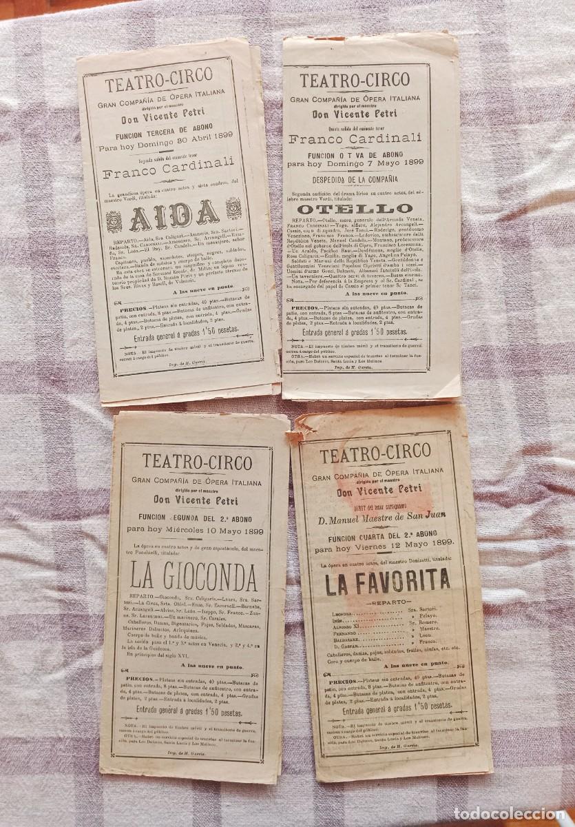 Libretos de &oacute;pera: 4 Programas de &Oacute;pera 1899 Teatro-Circo - Foto 1