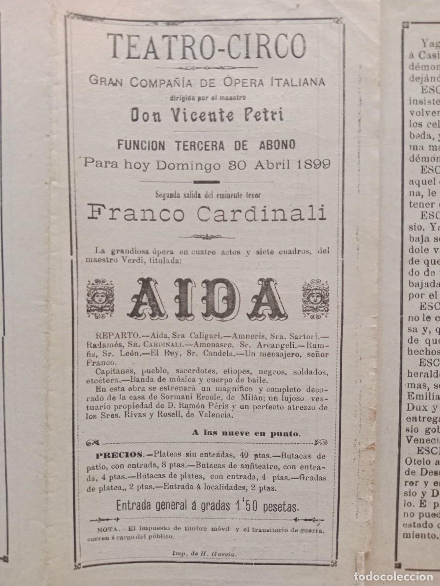 Libretos de &oacute;pera: 4 Programas de &Oacute;pera 1899 Teatro-Circo - Foto 5
