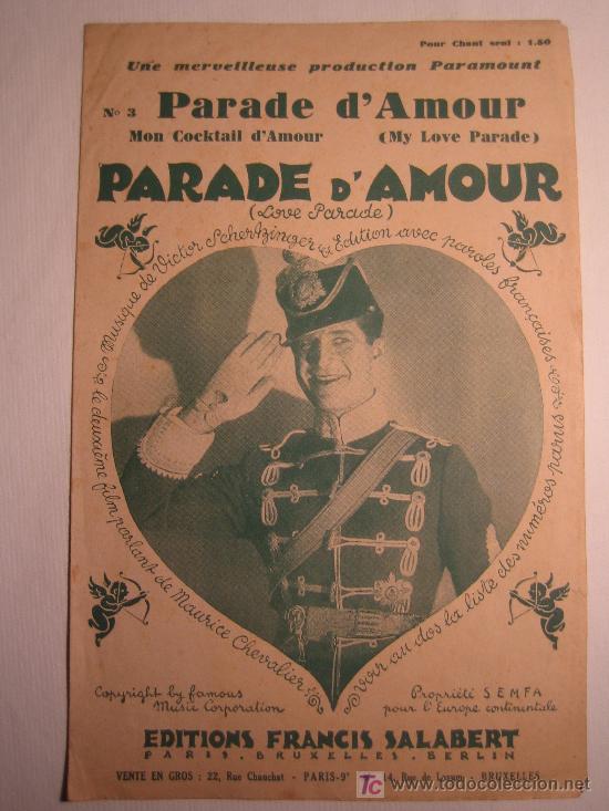 Partitions Musicales: Partitura de El desfile del amor - Ernst Lubitsch - Maurice chevalier