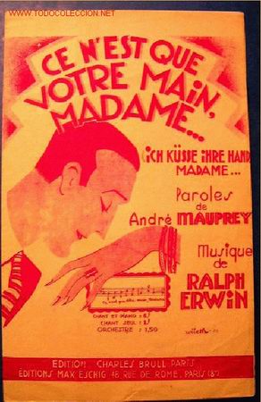 Partitions Musicales: `CE N&acute;EST QUE VOTRE MAIN, MADAME...&acute;