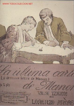 Partituren: LA &Uacute;LTIMA CARTA DE MANON POR LORENZO ANDREU