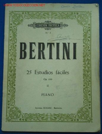 Partitions Musicales: PARTITURA MUSICAL BERTINI. Estudios para piano II.