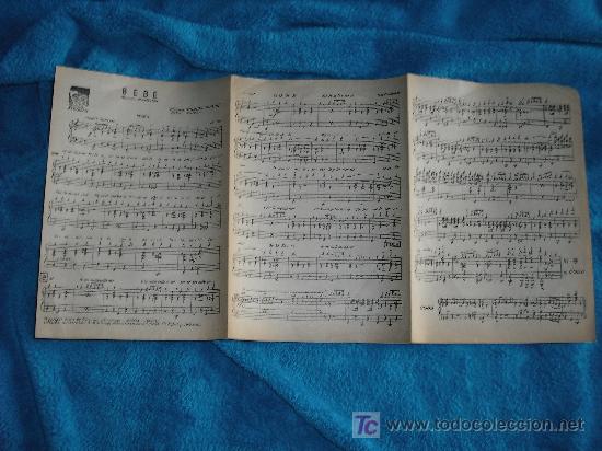 Partituras musicais: 1958 ANTIGUAS PARTITURAS. BEB&Eacute; - RESTA CU'MME. PARA PIANO