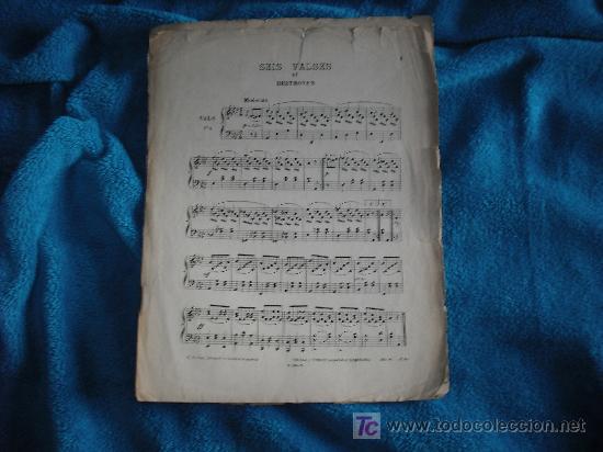 Musical scores: 1880, SEIS VALSES DE BEETHOVEN. VALS N&ordm; 1. TRILLA Y TORRES PROPIETARIOS, BARCELONA
