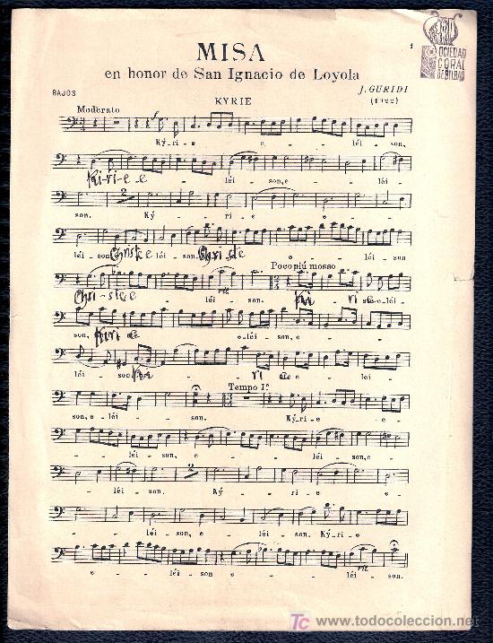 Partituras musicais: MISA. EN HONOR DE SAN IGNACIO DE LOYOLA