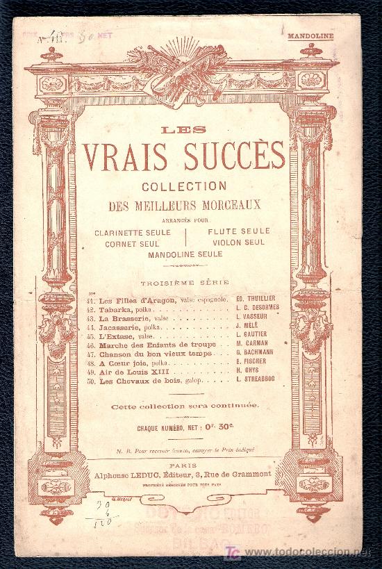 Partituras musicais: MARCHE DES ENFANTS DE TROUPE - M. CARMAN - COLECCI&Oacute;N DES MEILLEURS MORCEAUX
