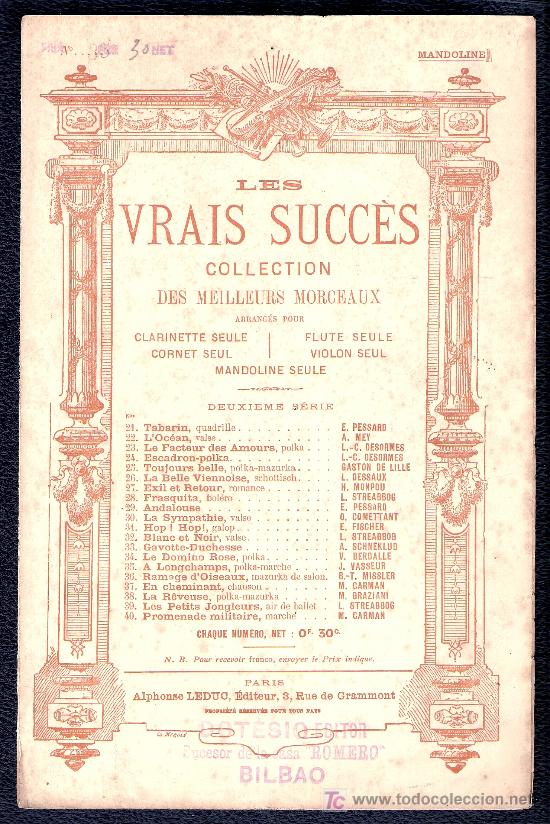 Partituras musicais: A LONGCHAMPS DE J. VASSEUR - COLECCI&Oacute;N DES MEILLEURS MORCEAUX