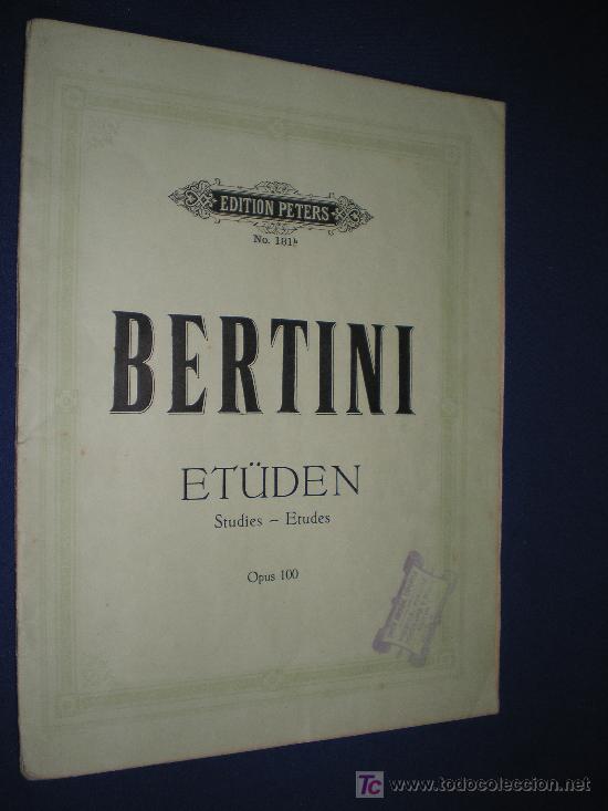 Partituras musicais: BERTINI - ETUDEN. OPUS 100  - EDICION PETERS N&ordm; 181B
