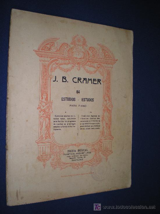 Partituras musicais: J.B. CRAMER - 84 ESTUDIOS PARA PIANO - IBERIA MUSICAL. BARCELONA