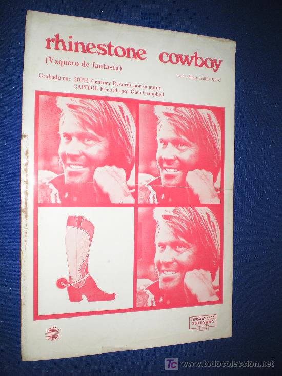 Partituras musicais: VAQUERO DE FANTAS&Iacute;A(RHINESTONE COWBOY) - CIFRADO PARA GUITARRA