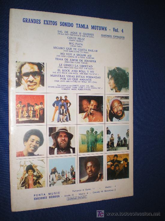 Partituras musicais: GRANDES EXITOS SONIDO TAMLA MOTOWN VOL. 4 - EDICIONES QUIROGA - PARTITURAS