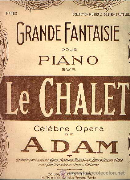 Partituras musicais: Le chalet fantas&iacute;a para piano y viol&iacute;n de Adam