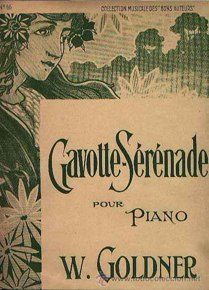 Partituras musicais: Gavotte-serenade pou piano de Goldner